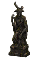 estátua do bode, quebrada