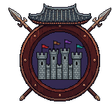 Brasão premium: Portão do General com o emblema Quatro Castelos